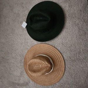 Wide Brim summer hats. Selling both together. One beige, one black.
